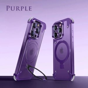 Luxury Premium Luxury Premium Leather Magsafe Ring Holder Invisible Kickstand Bezel Less Metal Slim Hard Ultra Thin Case Cover iPhone Series