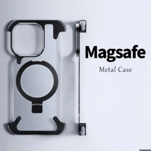 Luxury Premium Luxury Premium Leather Magsafe Ring Holder Invisible Kickstand Bezel Less Metal Slim Hard Ultra Thin Case Cover iPhone Series