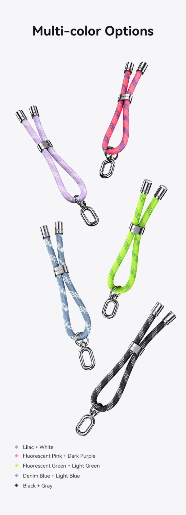 USAMS Phone Lanyard Polyester Adjustable Wrist Strap with Tether Tab - Image 17