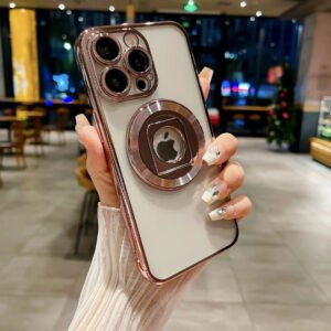 Luxury Premium Rotating Ring HolderMagsafe Wireless Charging Shockproof Transparent Case Cover For iPhone Series