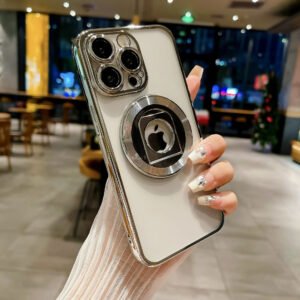 Luxury Premium Rotating Ring HolderMagsafe Wireless Charging Shockproof Transparent Case Cover For iPhone Series