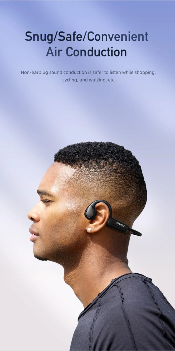 Awei Air Conduction Sports Headphones Wireless Bluetooth Earphones - Image 2