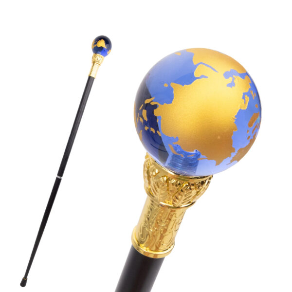 Luxury Premium Transparent Blue Golden Ball Decorative Gentleman Walking Stick - Image 6