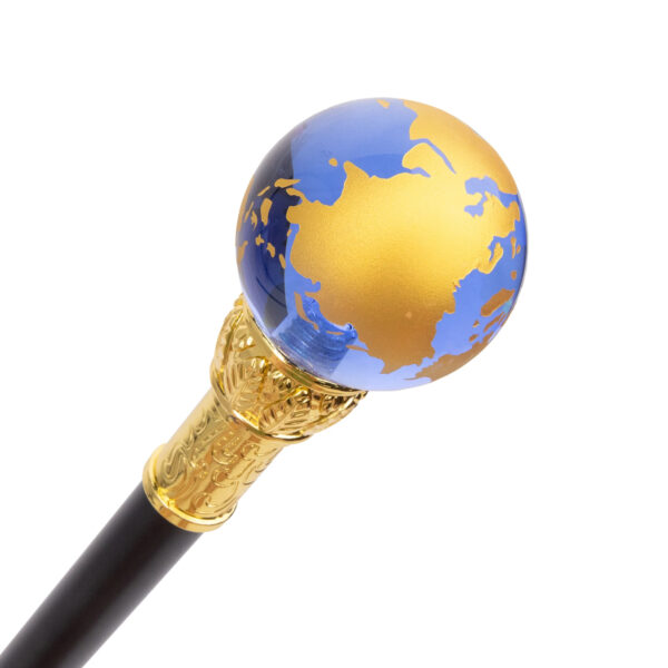 Luxury Premium Transparent Blue Golden Ball Decorative Gentleman Walking Stick - Image 7