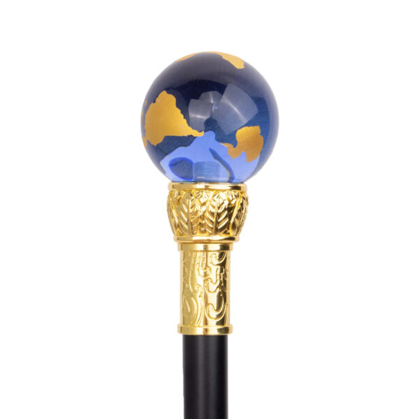 Luxury Premium Transparent Blue Golden Ball Decorative Gentleman Walking Stick - Image 9