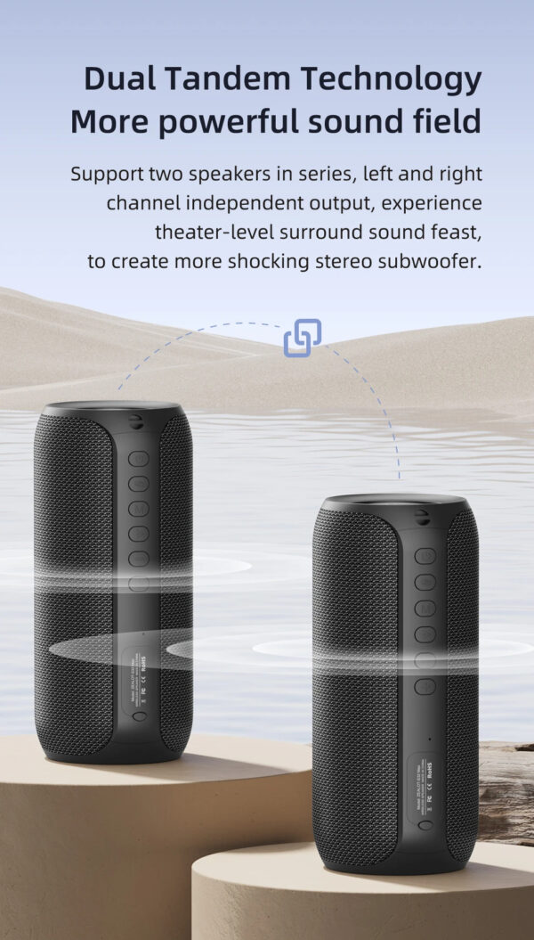 ZEALOT-S32MAX Portable Bluetooth Speaker 20W IPX5 Waterproof Powerful Sound Bluetooth Speaker - Image 7