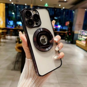 Luxury Premium Rotating Ring HolderMagsafe Wireless Charging Shockproof Transparent Case Cover For iPhone Series