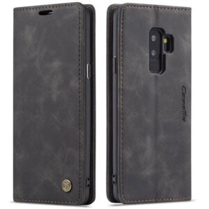 Luxury Premium Caseme Leather Wallet Case Cover For Samsung Galaxy S9 Plus - Black