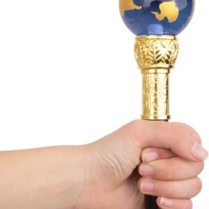 Luxury Premium Transparent Blue Golden Ball Decorative Gentleman Walking Stick - Golden Blue