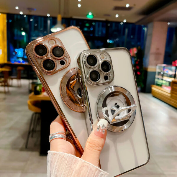 Luxury Premium Rotating Ring HolderMagsafe Wireless Charging Shockproof Transparent Case Cover For iPhone Series - Image 18