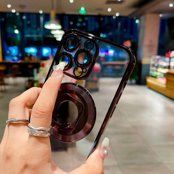 Luxury Premium Rotating Ring HolderMagsafe Wireless Charging Shockproof Transparent Case Cover For iPhone Series - Image 17