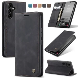 Luxury Premium Caseme Leather Wallet Case Cover and 3D Glass Protector For Samsung Galaxy A54/A55