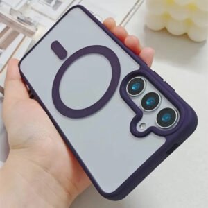 Luxury Thin Acrylic Magsafe Transparent Cover Case Cover and 3D Glass Protector for Samsung Galaxy A Series
