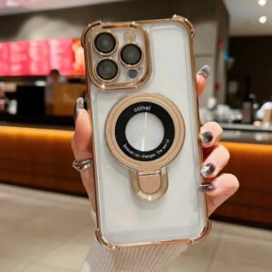 Luxury Premium Magnet Wireless Charging Shockproof Transparent Soft Silicone Case Cover For iPhone 14 Pro Max/15 Pro Max/16 Pro Max