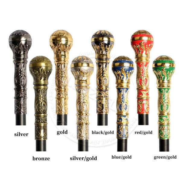 Luxury Premium Golden Round Fashion Party Ceremonial  Walking Stick - Image 2