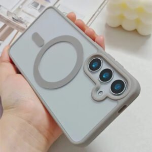 Luxury Thin Acrylic Magsafe Transparent Cover Case Cover and 3D Glass Protector for Samsung Galaxy A Series