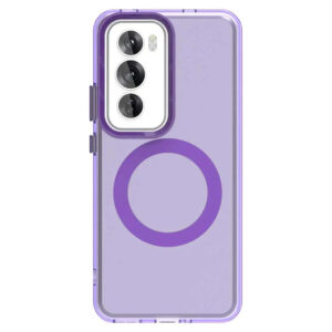Luxury Thin Acrylic  Bumper Magsafe Transparent Cover Case Cover for Oppo Reno 12/12 Pro - Deep Purple