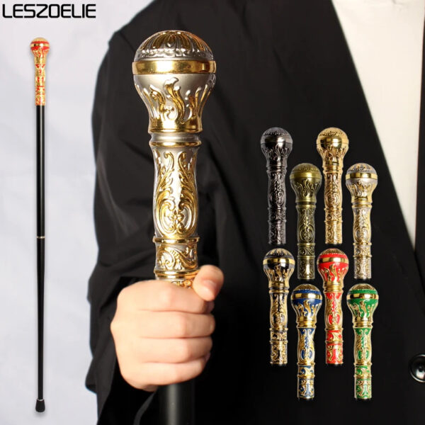 Luxury Premium Golden Round Fashion Party Ceremonial  Walking Stick - Image 7