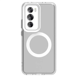 Luxury Thin Acrylic  Bumper Magsafe Transparent Cover Case Cover for Oppo Reno 12/12 Pro - Grey