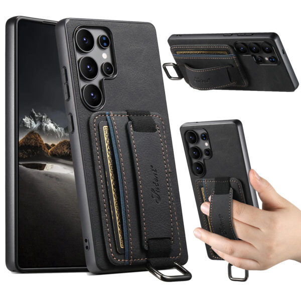 Luxury Premium Wrist Strap Protective PU Leather Card Slot case Cover For Samsung Galaxy S22 Ultra/S24 Ultra/S25 Ultra - Image 13