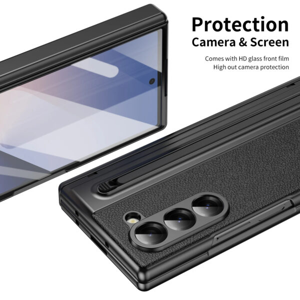 Luxury Premium Electroplated PC+PU Leather Folding Phone case Cover for Samsung Galaxy Z FOLD 5/Z FOLD 6 - Image 12