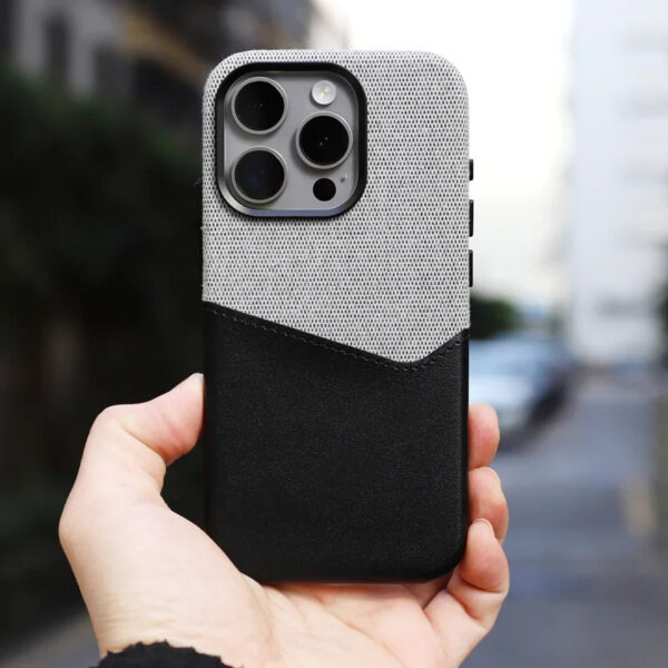 Luxury Premium Magsafe Wireless Leather Fiber Flocked Wallet Holder Case Cover For iPhone Series - Image 3