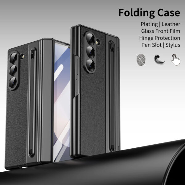 Luxury Premium Electroplated PC+PU Leather Folding Phone case Cover for Samsung Galaxy Z FOLD 5/Z FOLD 6 - Image 13