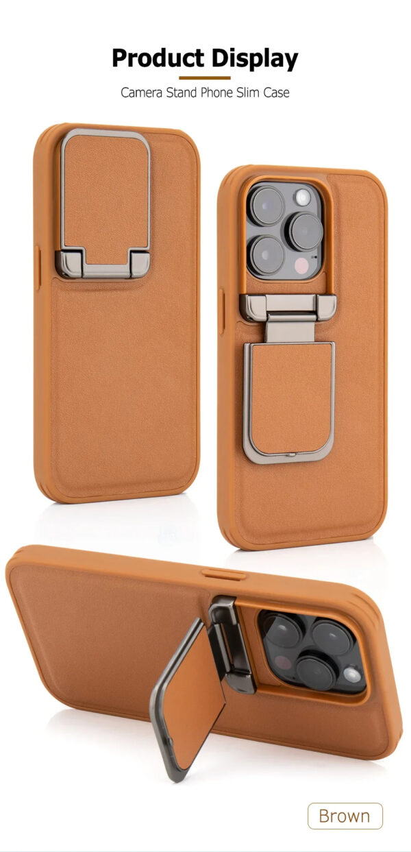 Luxury Premium Nilkin Flip Kickstand Camera Lens Fold  Holder Protector Case Cover For iPhone Series - Image 13