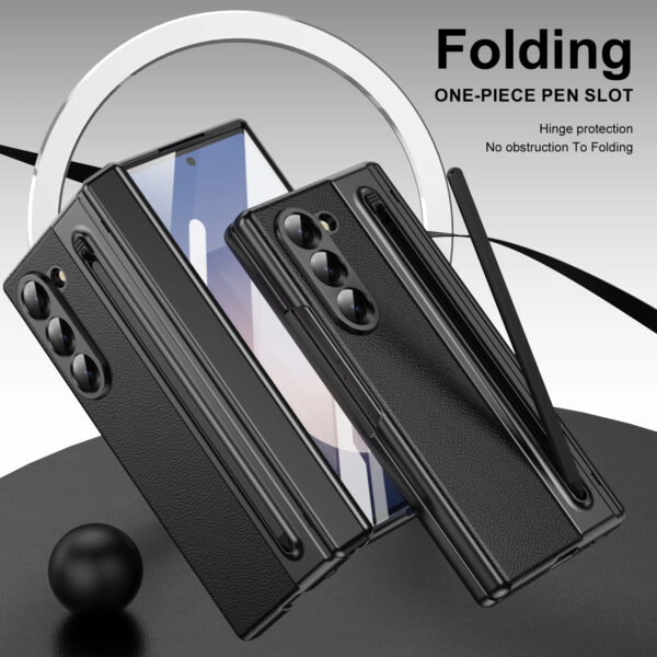 Luxury Premium Electroplated PC+PU Leather Folding Phone case Cover for Samsung Galaxy Z FOLD 5/Z FOLD 6 - Image 3