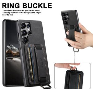 Luxury Premium Wrist Strap Protective PU Leather Card Slot case Cover For Samsung Galaxy S22 Ultra/S24 Ultra/S25 Ultra