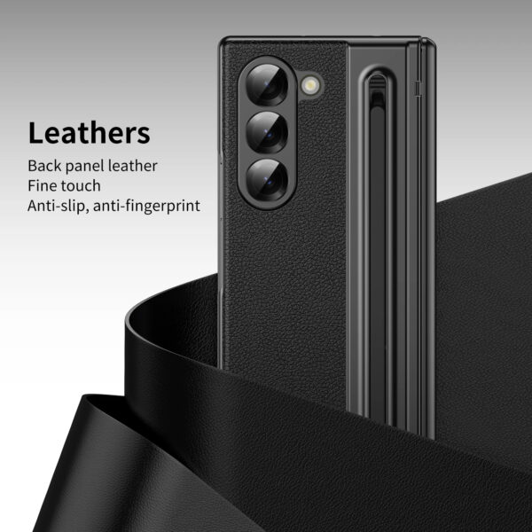 Luxury Premium Electroplated PC+PU Leather Folding Phone case Cover for Samsung Galaxy Z FOLD 5/Z FOLD 6 - Image 4