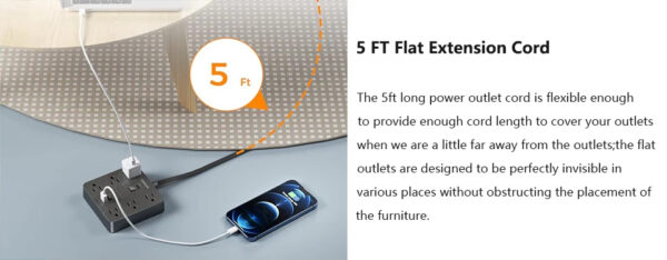 Moxom MX-ST24 12 IN 1 PD With 4 Universal Socket Multi Devices 20W 2 Meter Power Strip - Image 15