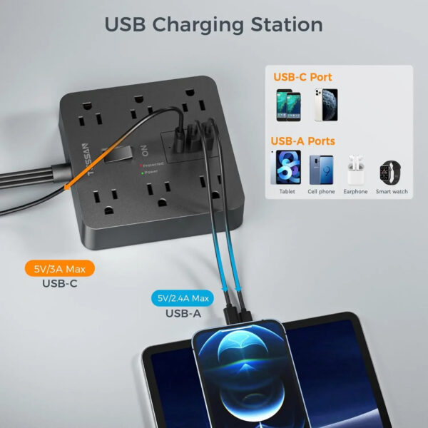 Moxom MX-ST24 12 IN 1 PD With 4 Universal Socket Multi Devices 20W 2 Meter Power Strip - Image 21