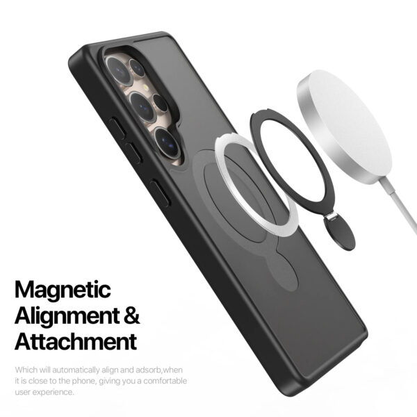 Luxury Premium Magnetic Stand Fold Bracket Ring Wireless Charge Transparent Matte Case Cover For Samsung S Series - Image 18