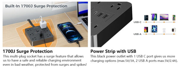 Moxom MX-ST24 12 IN 1 PD With 4 Universal Socket Multi Devices 20W 2 Meter Power Strip - Image 16