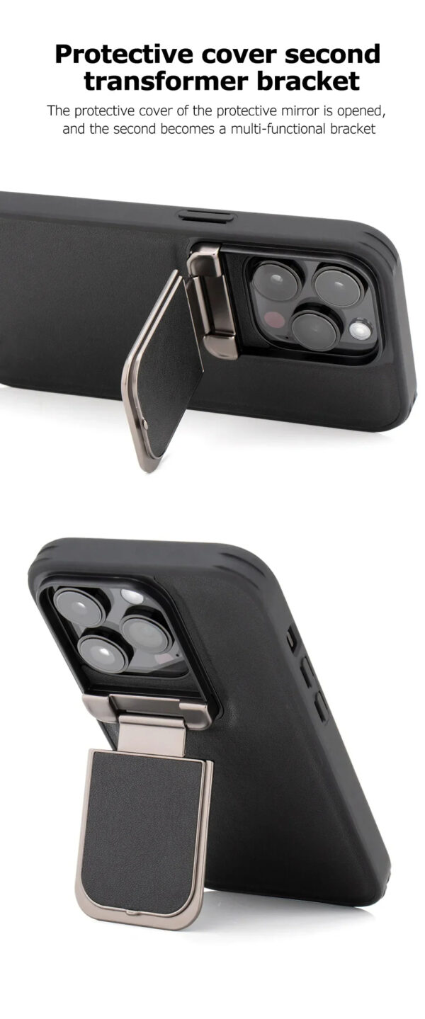 Luxury Premium Nilkin Flip Kickstand Camera Lens Fold  Holder Protector Case Cover For iPhone Series - Image 6
