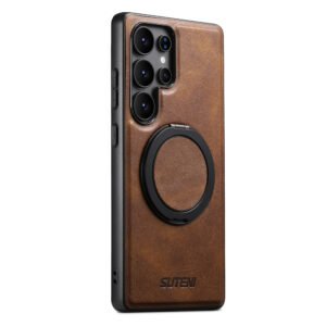Luxury Premium 360° Rotating Ring Kickstand Leather Case For Samsung Galaxy S Series