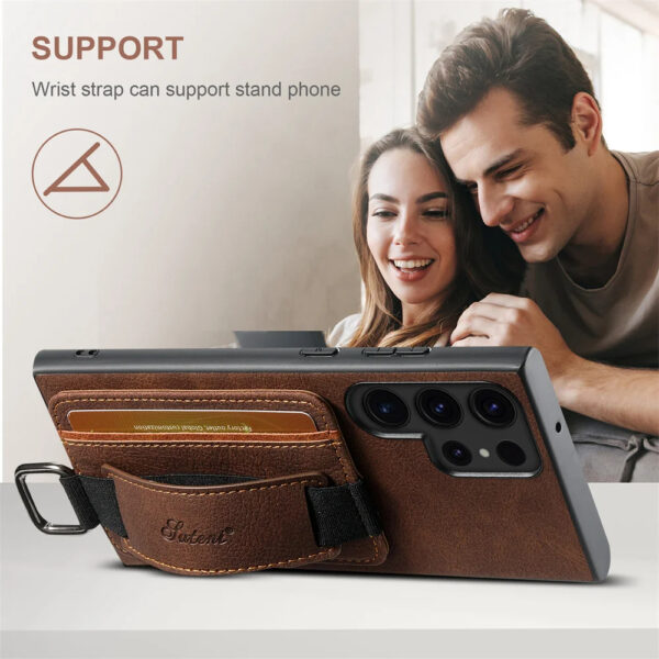 Luxury Premium Wrist Strap Protective PU Leather Card Slot case Cover For Samsung Galaxy S22 Ultra/S24 Ultra/S25 Ultra - Image 20