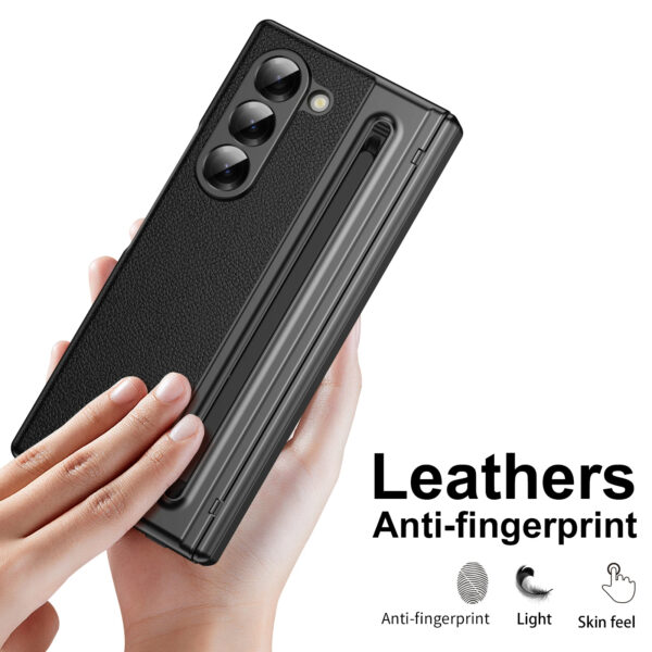 Luxury Premium Electroplated PC+PU Leather Folding Phone case Cover for Samsung Galaxy Z FOLD 5/Z FOLD 6 - Image 7