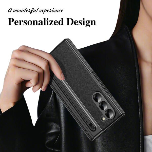 Luxury Premium Electroplated PC+PU Leather Folding Phone case Cover for Samsung Galaxy Z FOLD 5/Z FOLD 6 - Image 8