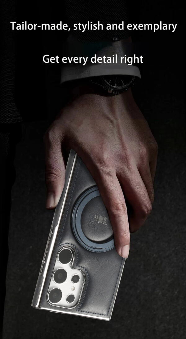 Luxury Premium Kickstand Magnetic Leather Phone Case For Samsung Galaxy S24 Ultra/S25 Ultra - Image 3