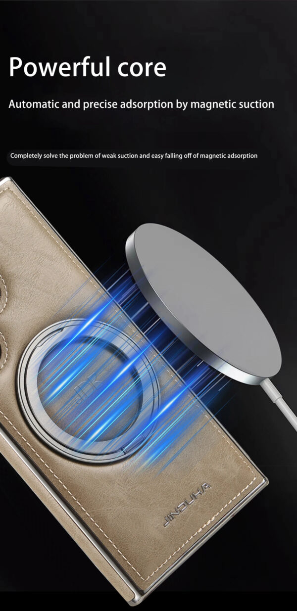 Luxury Premium Kickstand Magnetic Leather Phone Case For Samsung Galaxy S24 Ultra/S25 Ultra - Image 4