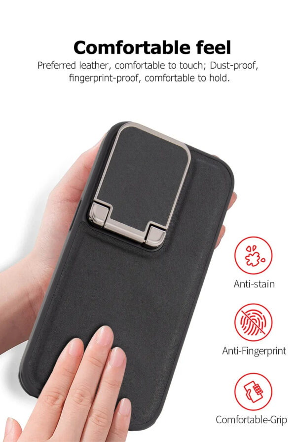 Luxury Premium Nilkin Flip Kickstand Camera Lens Fold  Holder Protector Case Cover For iPhone Series - Image 9
