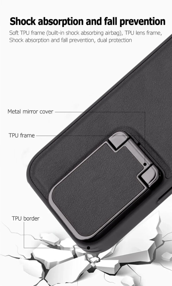 Luxury Premium Nilkin Flip Kickstand Camera Lens Fold  Holder Protector Case Cover For iPhone Series - Image 10