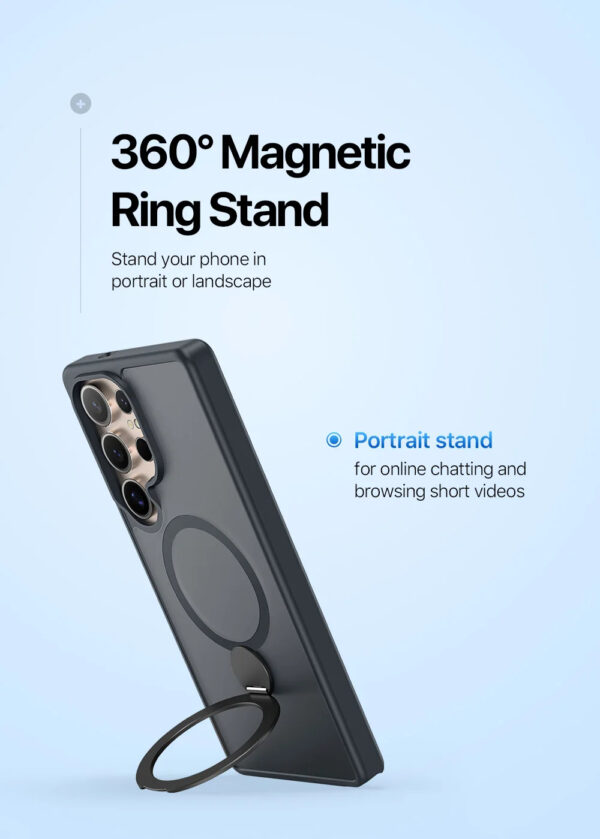 Luxury Premium Magnetic Stand Fold Bracket Ring Wireless Charge Transparent Matte Case Cover For Samsung S Series - Image 8