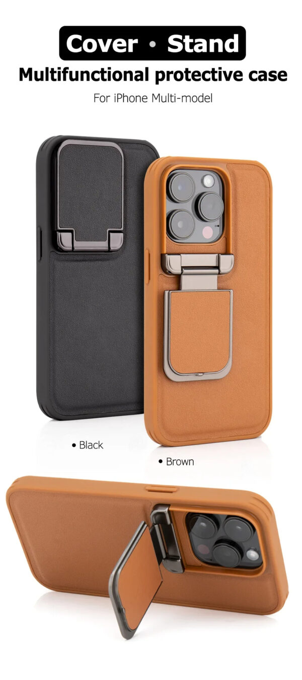 Luxury Premium Nilkin Flip Kickstand Camera Lens Fold  Holder Protector Case Cover For iPhone Series