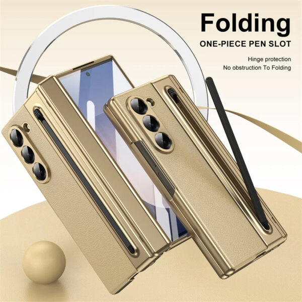 Luxury Premium Electroplated PC+PU Leather Folding Phone case Cover for Samsung Galaxy Z FOLD 5/Z FOLD 6 - Image 36