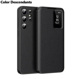 Original Samsung Galaxy Clear View Flip Case Cover with a Sensor For Galaxy S25 Ultra - Black