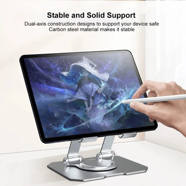 360° Rotatable Laptop/ and Tablet Adjustable Foldable Compatible Stand - Image 21