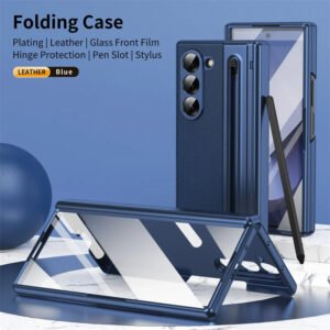 Luxury Premium Electroplated PC+PU Leather Folding Phone case Cover for Samsung Galaxy Z FOLD 5/Z FOLD 6